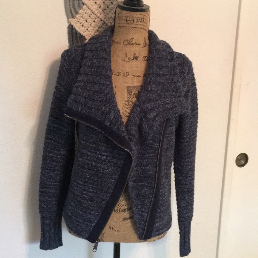 Navy zip sweater